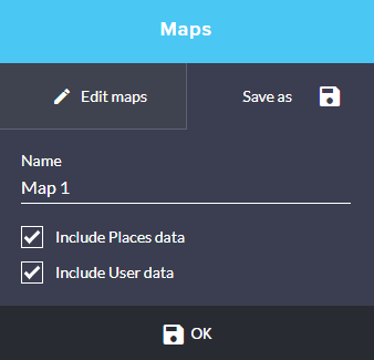 saved map buttons